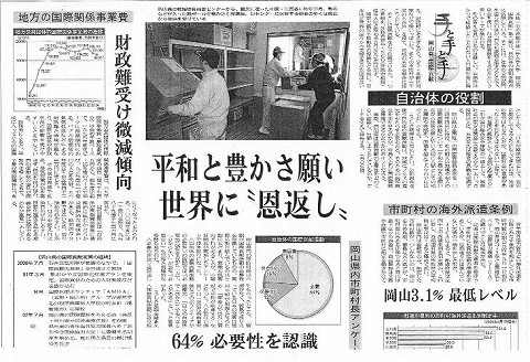 手と手と手　岡山発国際貢献　自治体の役割　平和と豊かさ願い世界に”恩返し” 山陽新聞