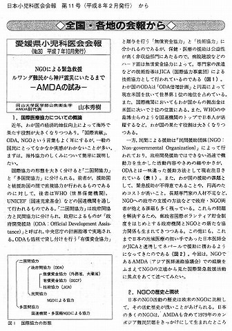 愛媛県小児科医会会報　NGOによる緊急救援　ルワンダ難民から神戸震災にいたるまで−AMDAの試み−　AMDA副代表　山本秀樹 新聞以外